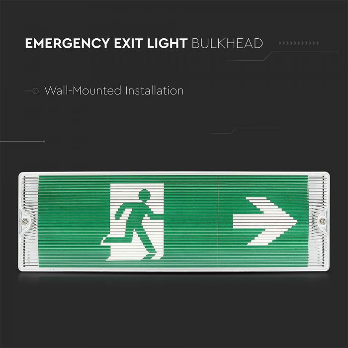 LED WALL/BULK HEAD EMERGENCY EXIT LIGHT 16 SMD 3W 140lm CW