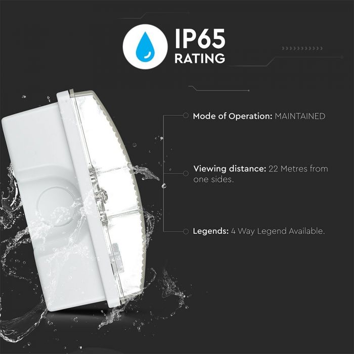 LED WALL/BULK HEAD EMERGENCY EXIT LIGHT 16 SMD 3W 140lm CW