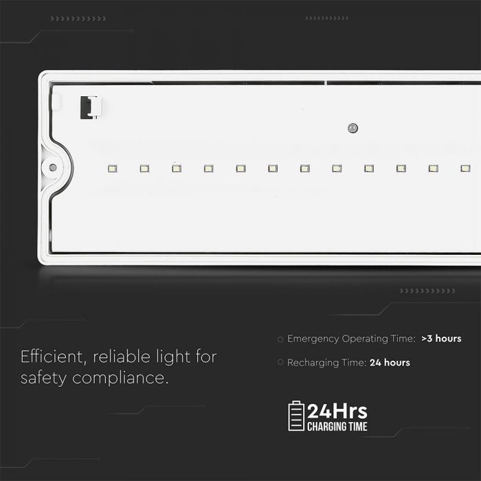 LED WALL/BULK HEAD EMERGENCY EXIT LIGHT 16 SMD 3W 140lm CW