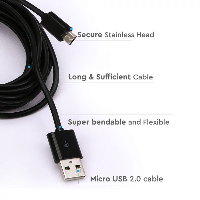 USB MICRO CABLE 3M 2.4A BLACK