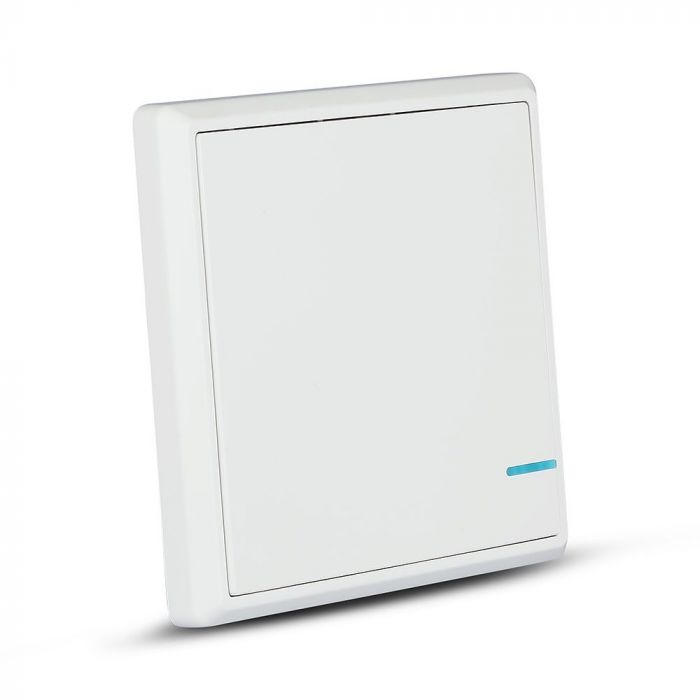 WIRELESS SENSOR SWITCH compatible with V-TAC smart light 1GANG 2-3V (CR2032 BATTERY) 86X86X11 IP54