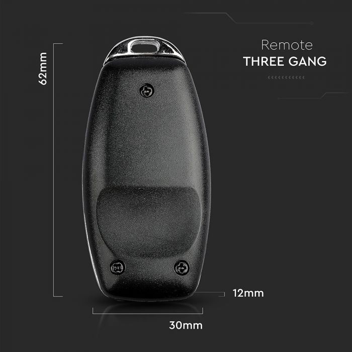 3 GANG REMOTE SENSOR SWITCH compatible with V-TAC smart light IP44