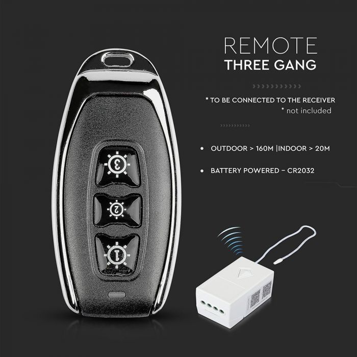 3 GANG REMOTE SENSOR SWITCH compatible with V-TAC smart light IP44