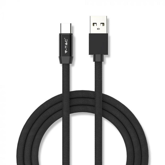 USB TYPE C CABLE 1M 2.4A RUBBY SERIES BLACK
