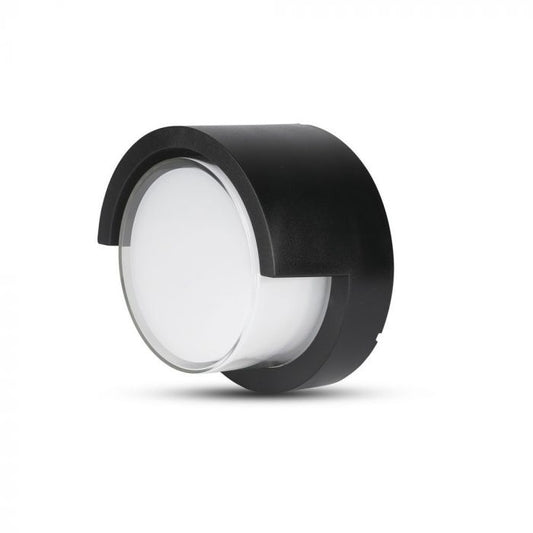 LED WALL LIGHT ROUND 12W WW 1200lm 128° 169X100 PC BLACK IP65