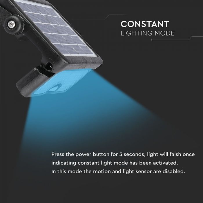 LED SOLAR FLOOD LIGHT WITH SENSOR 5W DL 500lm 180° 217X149X34 IP65 BLACK