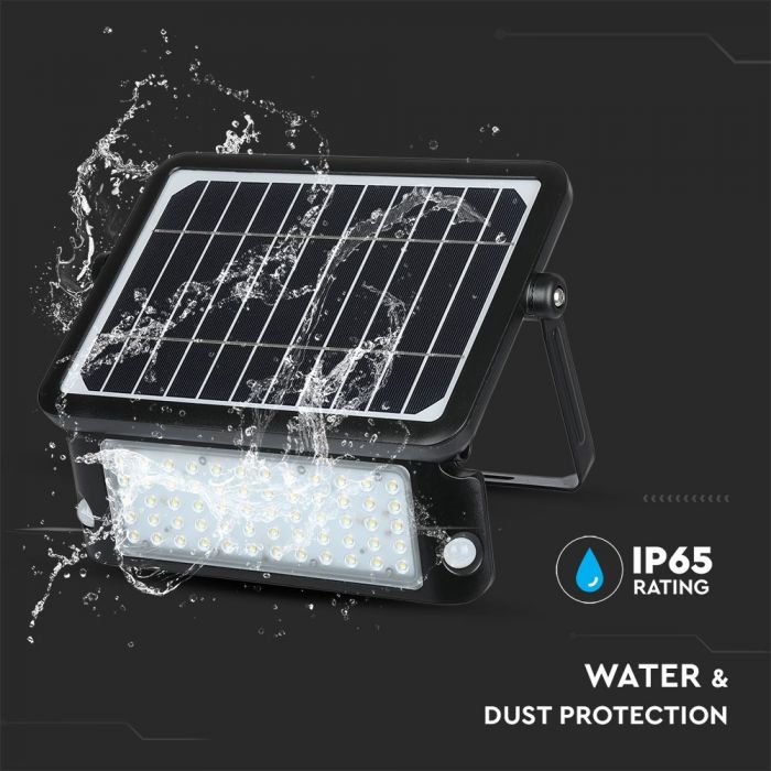 LED SOLAR FLOOD LIGHT WITH SENSOR 10W DL 1100lm 90° 313X300 IP65 BLACK