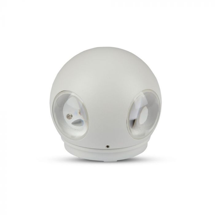 LED WALL LIGHT ROUND ALUMINIUM 4W DL 440lm 4*90° 112X112X100 WHITE IP65