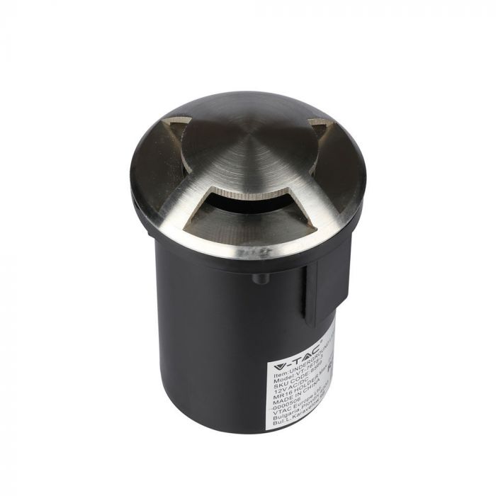 LED UNDERGROUND FITTING STAINLESS STEEL ROUND W/3 MR16 87X128 IP67 SILVER