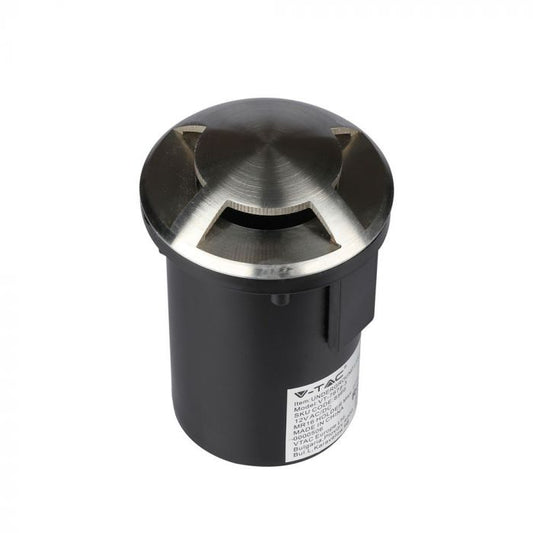 LED UNDERGROUND FITTING STAINLESS STEEL ROUND W/3 MR16 87X128 IP67 SILVER