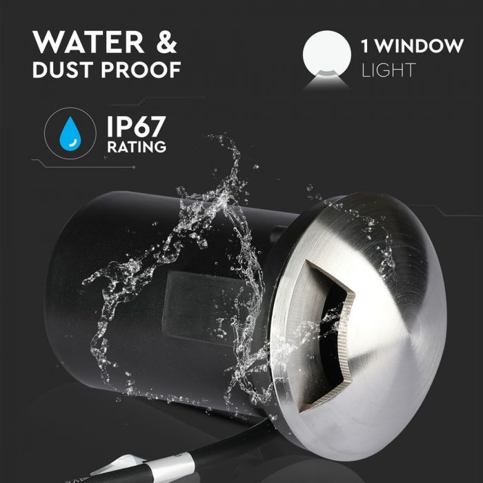 LED UNDERGROUND FITTING STAINLESS STEEL ROUND W/1 MR16 87X128 IP67 SILVER