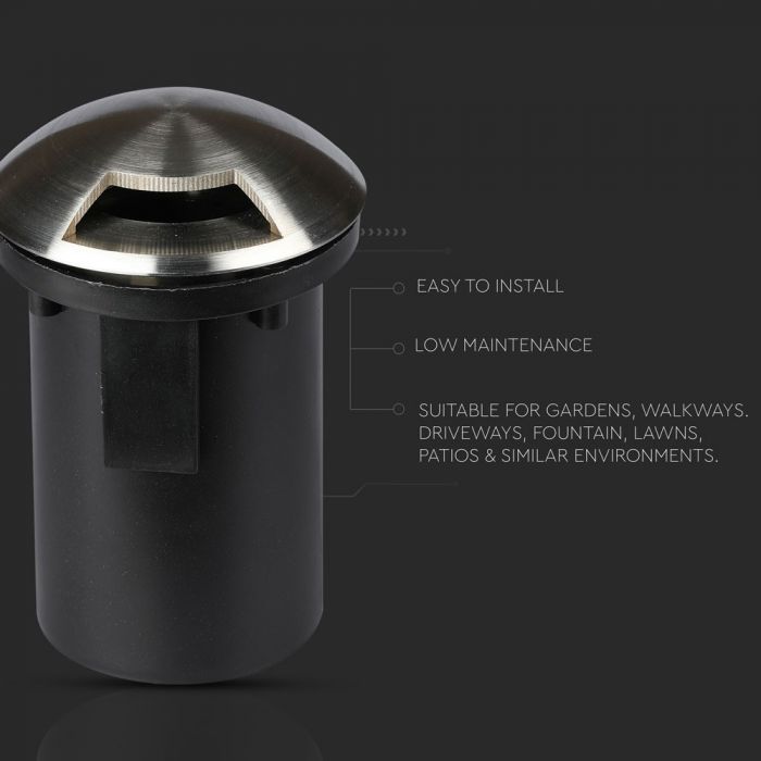 LED UNDERGROUND FITTING STAINLESS STEEL ROUND W/1 MR16 87X128 IP67 SILVER