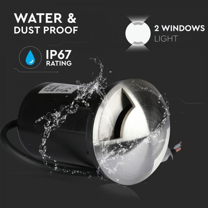 LED UNDERGROUND FITTING STAINLESS STEEL ROUND W/2 MR16 87X128 IP67 SILVER