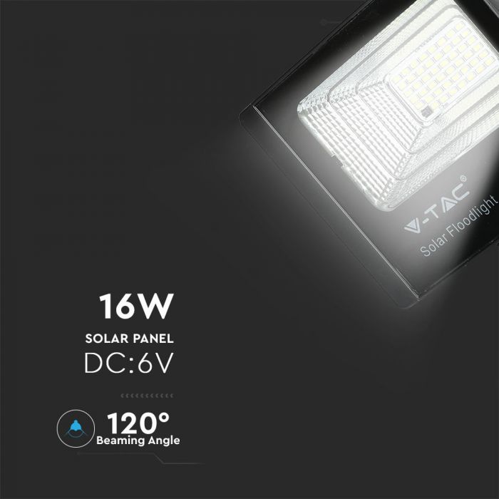 LED SOLAR FLOOD LIGHT 16W DL 1050lm 120° 247X65X210 IP65 BLACK