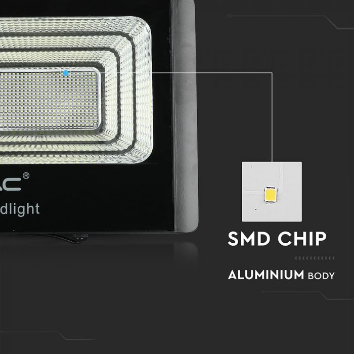 LED SOLAR FLOOD LIGHT 50W DL 4200lm 120° 437X90X356 IP65 BLACK