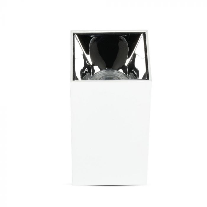LED SURFACE GU10 FITTING ALUMINIUM SQUARE 74X74X140 WHITE+CHROME