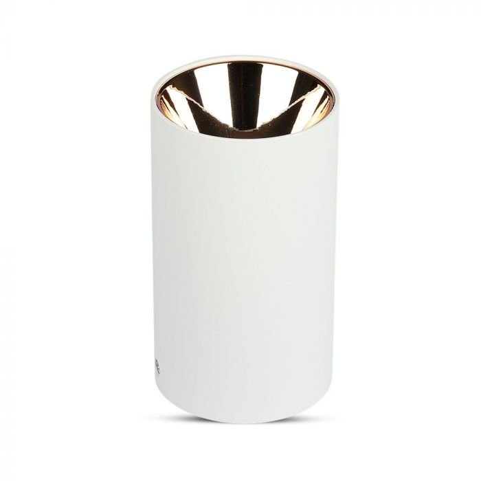 LED SURFACE GU10 FITTING ALUMINIUM ROUND 80X140 WHITE+ROSE GOLD