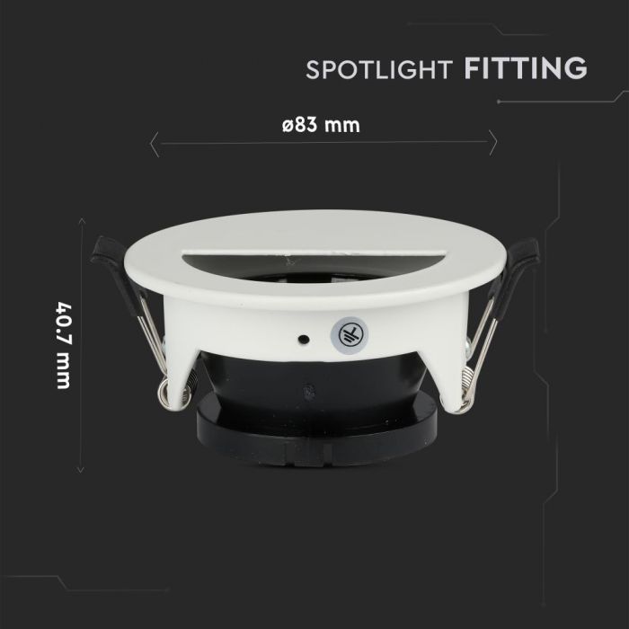 LED BRACKET GU10 HALF CIRCLE WHITE/BLACK ALUMINIUM+PC 83X41 (75)