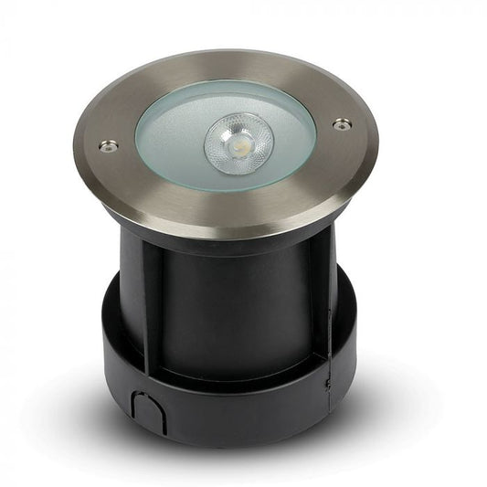 LED UNDERGROUND LIGHT STAINLESS STEEL ROUND OBLIQUE ANGLE 20° 8W 350lm DL 150X153 IP67