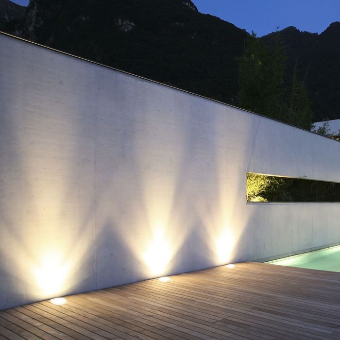 LED UNDERGROUND LIGHT STAINLESS STEEL ROUND OBLIQUE ANGLE 20° 8W 350lm DL 150X153 IP67