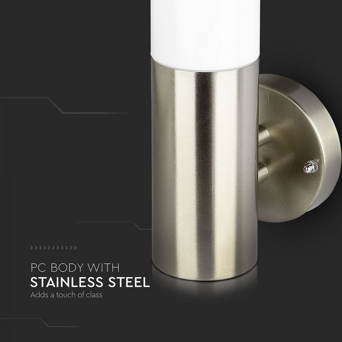 LED WALL E27 LAMP STAINLESS STEEL 76X140X335 IP44