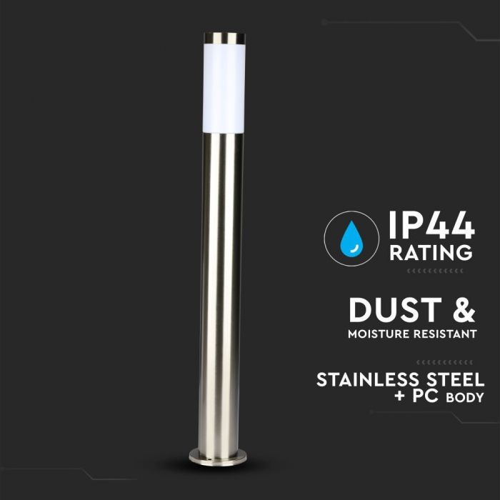 LED BOLLARD E27 LAMP STAINLESS STEEL 110X800 IP44