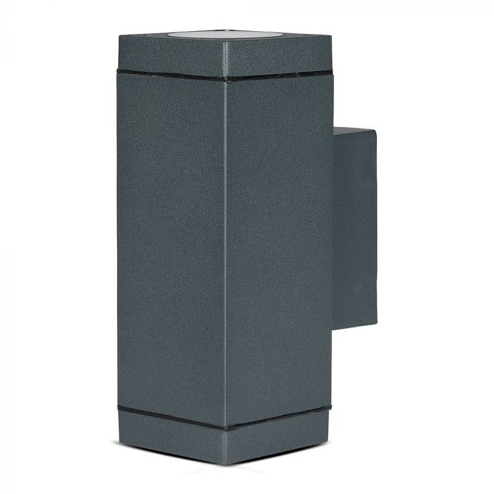 LED WALL 2XGU10 LAMP ALUMINIUM + GLASS 63X99X170 IP44 DARK GREY