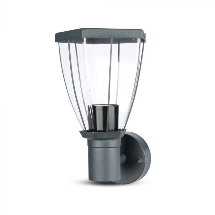 LED WALL E27 LAMP UP STAINLESS STEEL + PC 148X165X245 IP44 DARK GREY