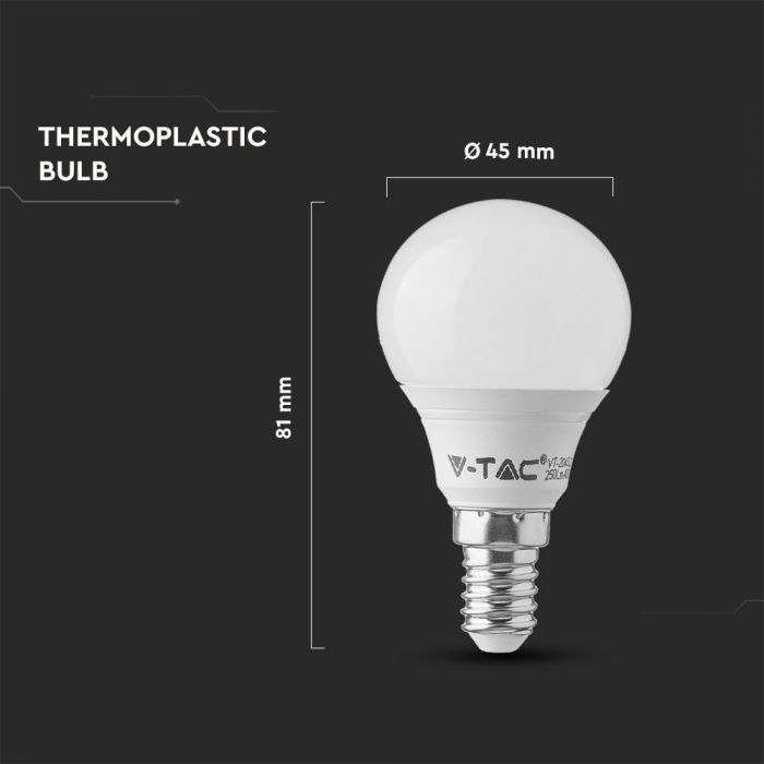LED Bulb SAMSUNG Chip 5.5W E14 P45 Plastic Natural White