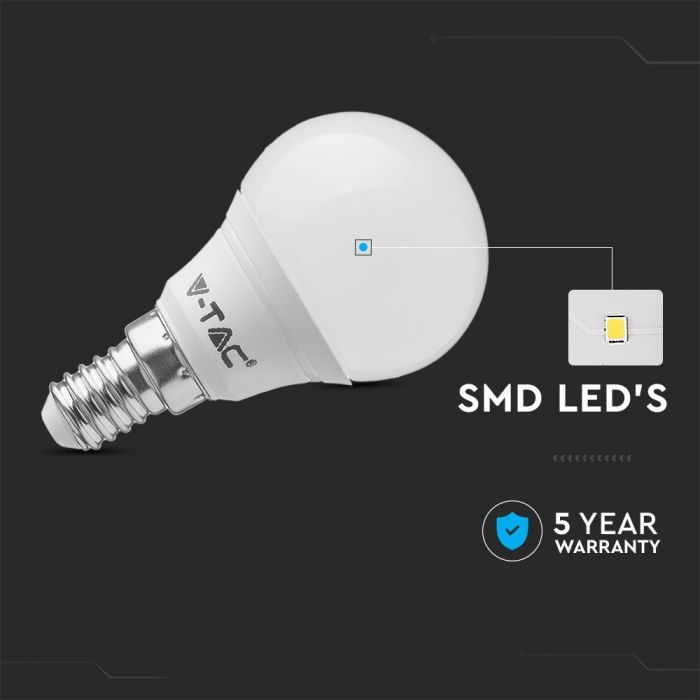 LED Bulb SAMSUNG Chip 5.5W E14 P45 Plastic White