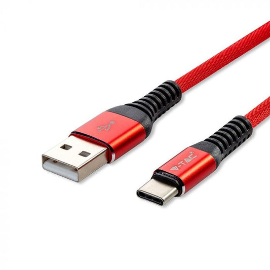 USB TYPE C CABLE 1M 2.4A GOLD SERIES RED