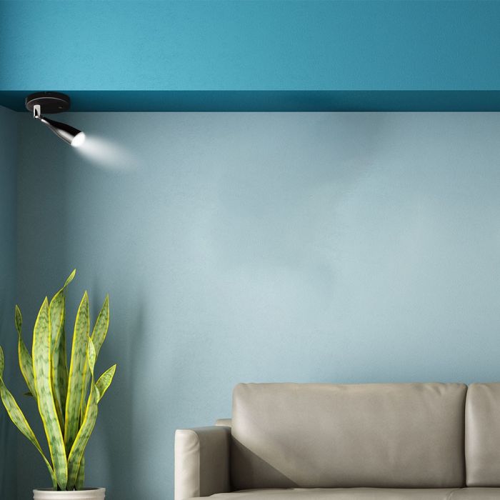 LED WALL LIGHT BLACK 4.5W WW 360lm 100° 100X94 PLASTIC+METAL WITH SWITCH