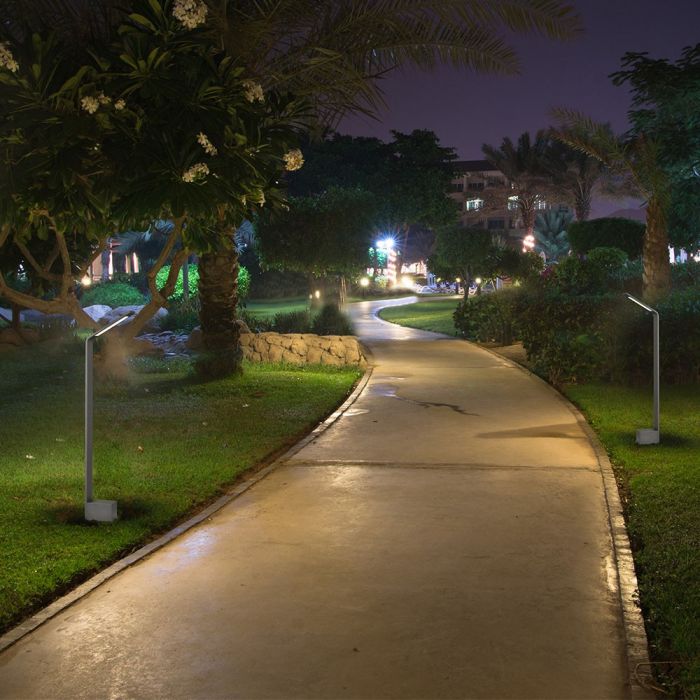 LED OUTDOOR BOLLARD LIGHT GREY 6W DL 600lm 180° 150X95X800 ALUMINIUM IP54