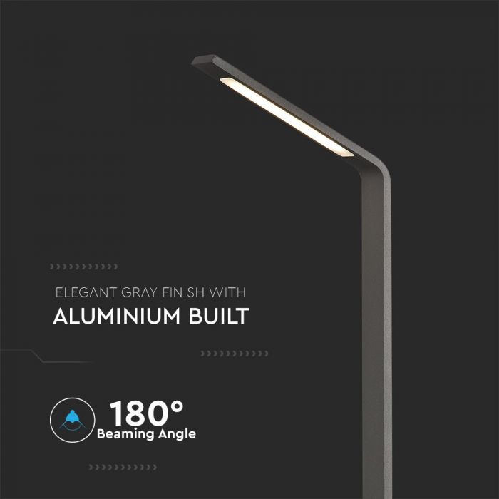 LED OUTDOOR BOLLARD LIGHT GREY 6W DL 600lm 180° 150X95X800 ALUMINIUM IP54