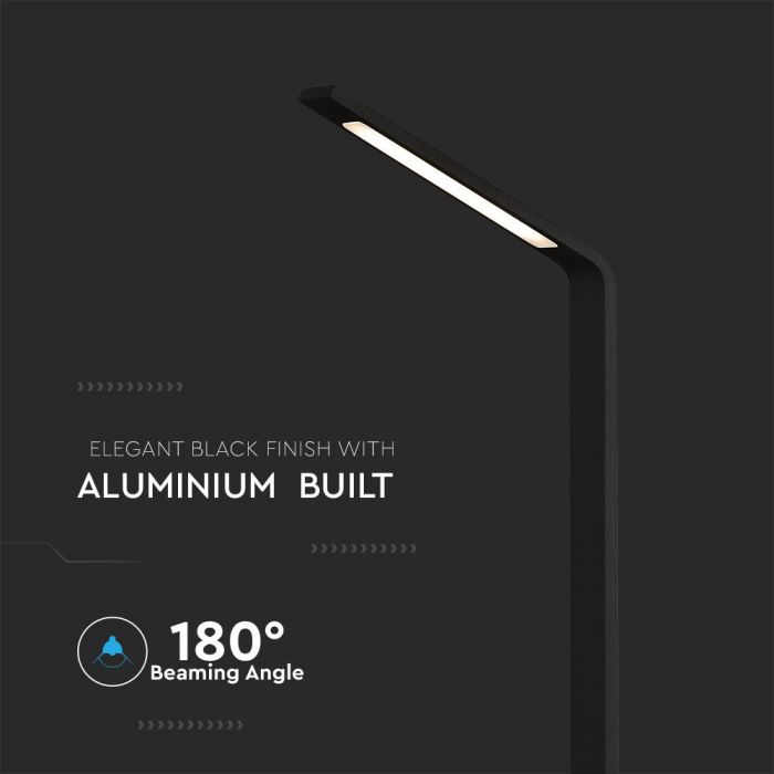 LED OUTDOOR BOLLARD LIGHT BLACK 6W DL 600lm 180° 150X95X800 ALUMINIUM IP54