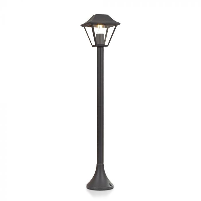 LED POLE 1XE27 LAMP MAT BLACK CLEAR COVER 175X950 IP44