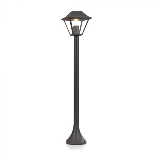LED POLE 1XE27 LAMP MAT BLACK CLEAR COVER 175X950 IP44
