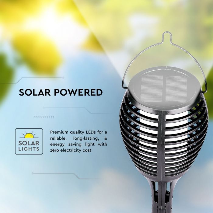 LED SOLAR FLAME STICK LIGHT SET 4Pcs 1W WW 5lm 300° 10X10X65 IP44 PC