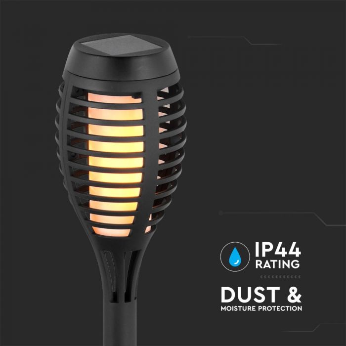 LED SOLAR FLAME STICK LIGHT SET 4Pcs 1W WW 5lm 300° 10X10X65 IP44 PC