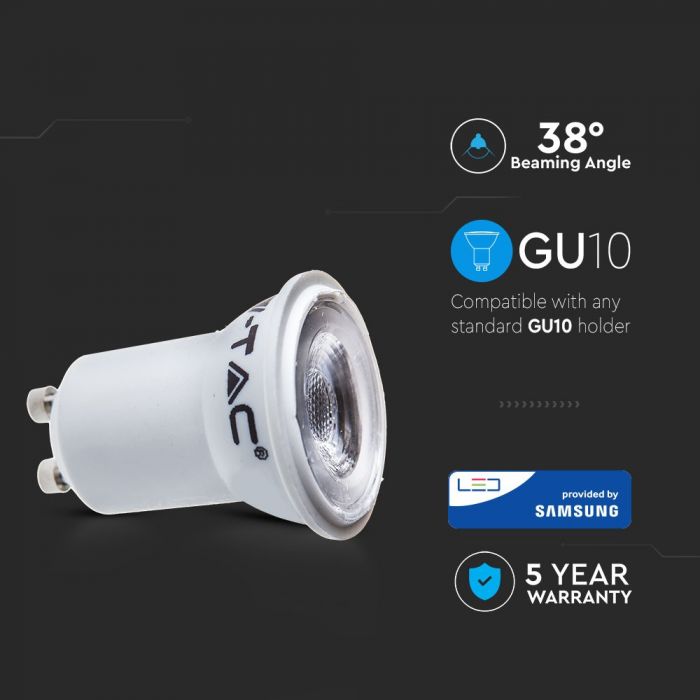 LED GU10 LAMP (MR11) 2W WW 180lm 38° 35X50 SMD PLASTIC