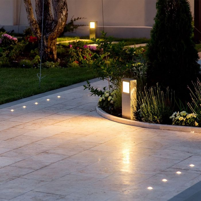 LED LAWN LIGHT DARK GREY 12W WW 720lm 24° 495X180X120 CONCRETE IP65