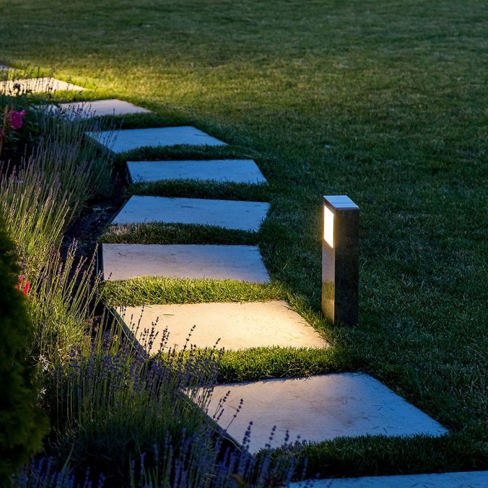 LED LAWN LIGHT DARK GREY 12W WW 720lm 24° 495X180X120 CONCRETE IP65