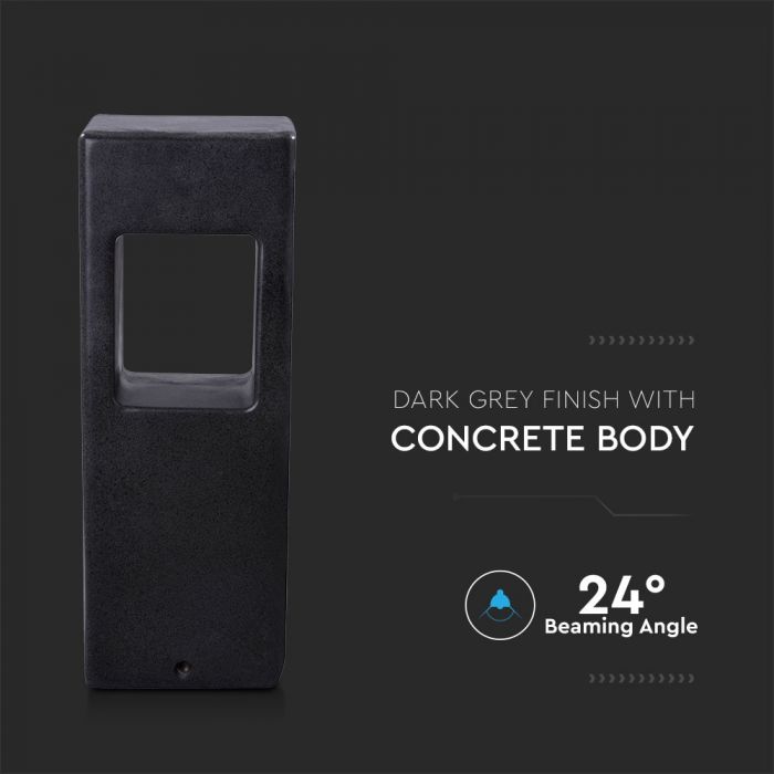 LED LAWN LIGHT DARK GREY 12W WW 720lm 24° 495X180X120 CONCRETE IP65