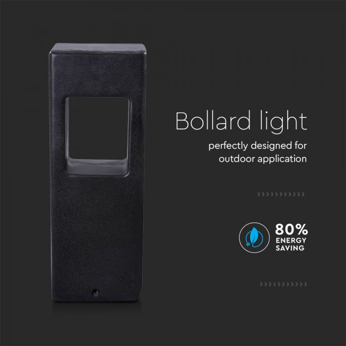 LED LAWN LIGHT DARK GREY 12W WW 720lm 24° 495X180X120 CONCRETE IP65