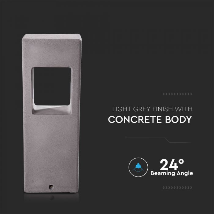 LED LAWN LIGHT GREY 12W WW 720lm 24° 495X180X120 CONCRETE IP65