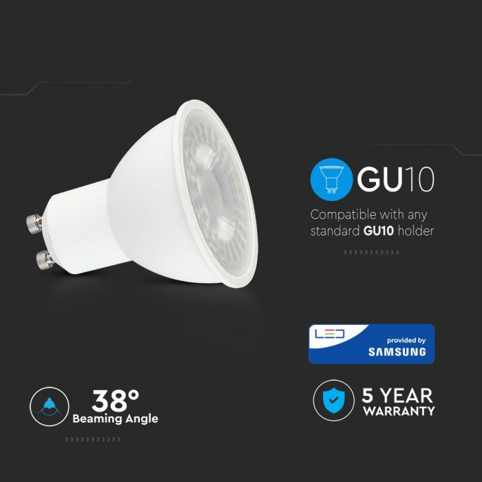 LED Spotlight SAMSUNG Chip GU10 8W 38Ã‚Â° Lens 6400K