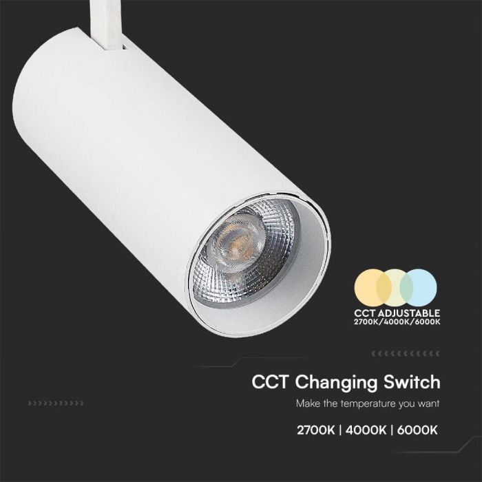 LED COB TRACKLIGHT 40W 3IN1 3150lm 35° 293x80x80mm WHITE