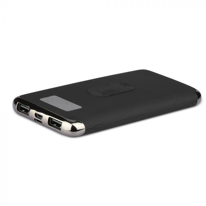 POWER BANK WITH DISPLAY & WIRELESS CHARGING 10000mAh/37wh 2xUSB PORTS 5V BLACK