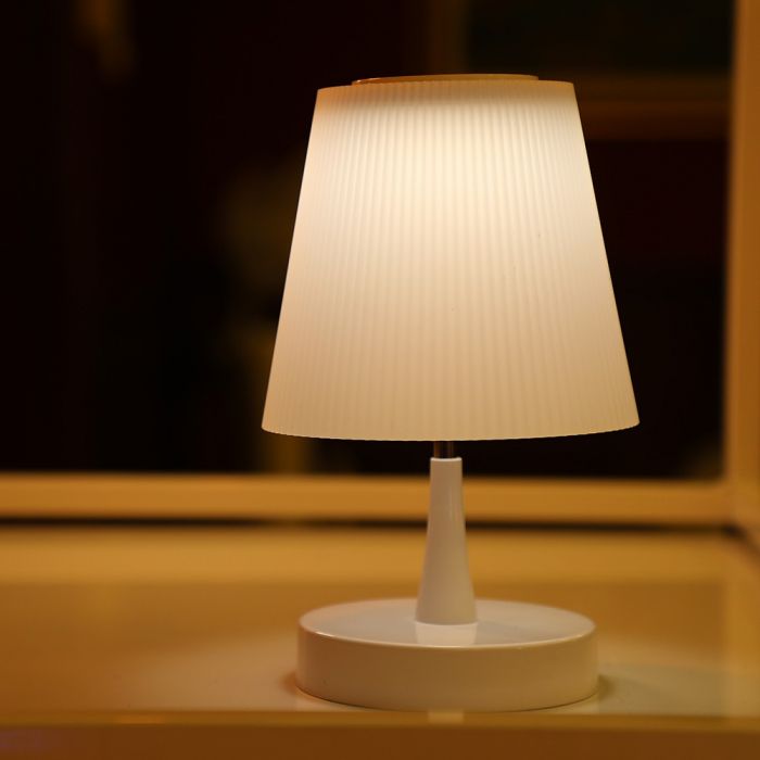 LED TABLE LAMP WHITE 7W WW 210lm 90° RECHARGEABLE DIMMING PC + METAL