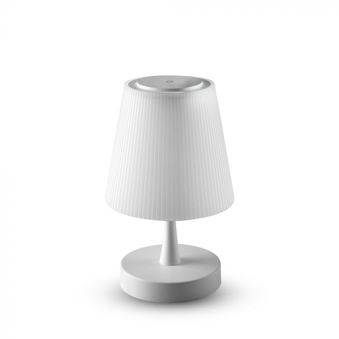 LED TABLE LAMP WHITE 7W WW 210lm 90° RECHARGEABLE DIMMING PC + METAL